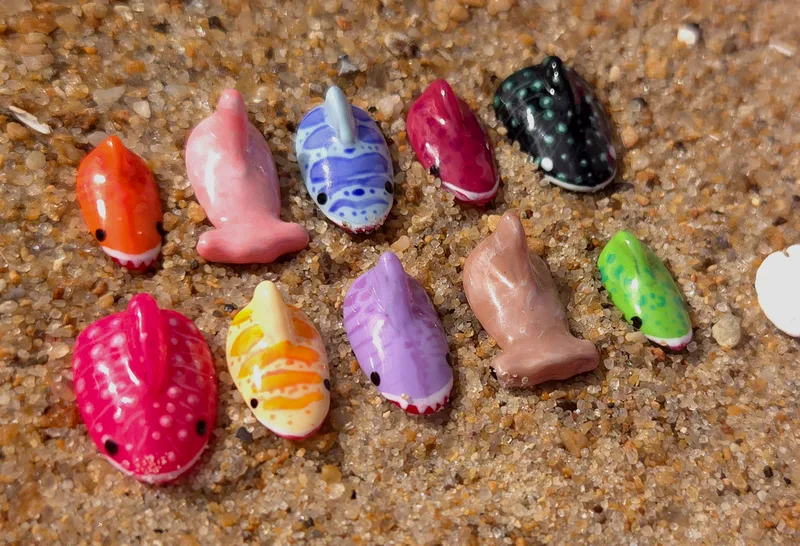 Colorful 3D Shark Nails